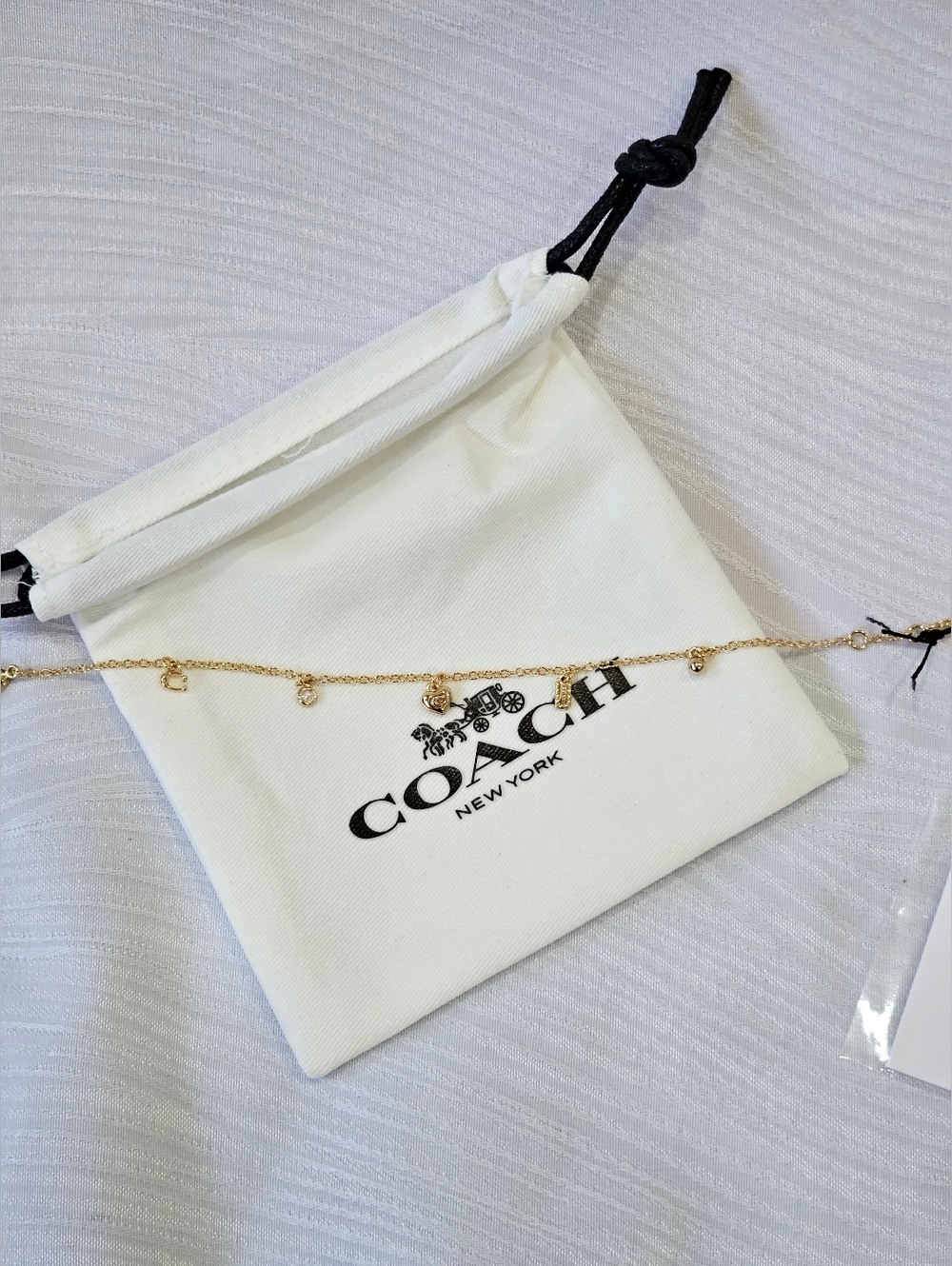 COACH Gold Heart Charm Bracelet - Picture 9 of 14